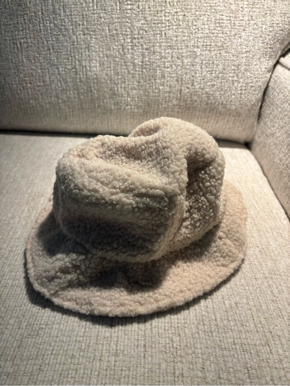 Kids Cream Sherpa Bucket Hat - Soft Cozy Winter Accessory